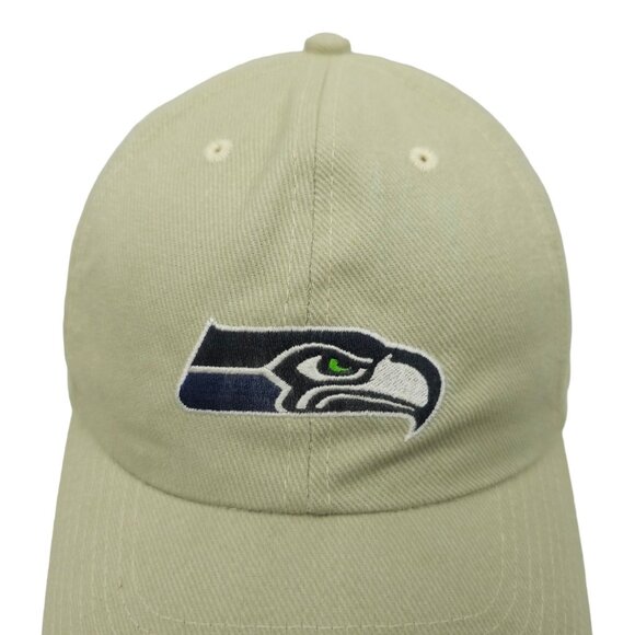 Seattle Seahawks NFL Football Adjustable Size Cap Strapback Baseball Hat Khaki - Picture 7 of 13